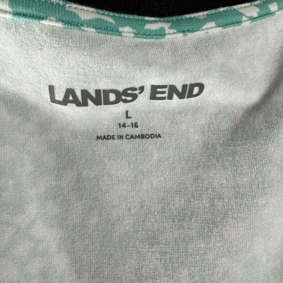 Lands' End Women’s Large Vneck Wrap Midi length Patterned Dress cotton - Picture 2 of 14